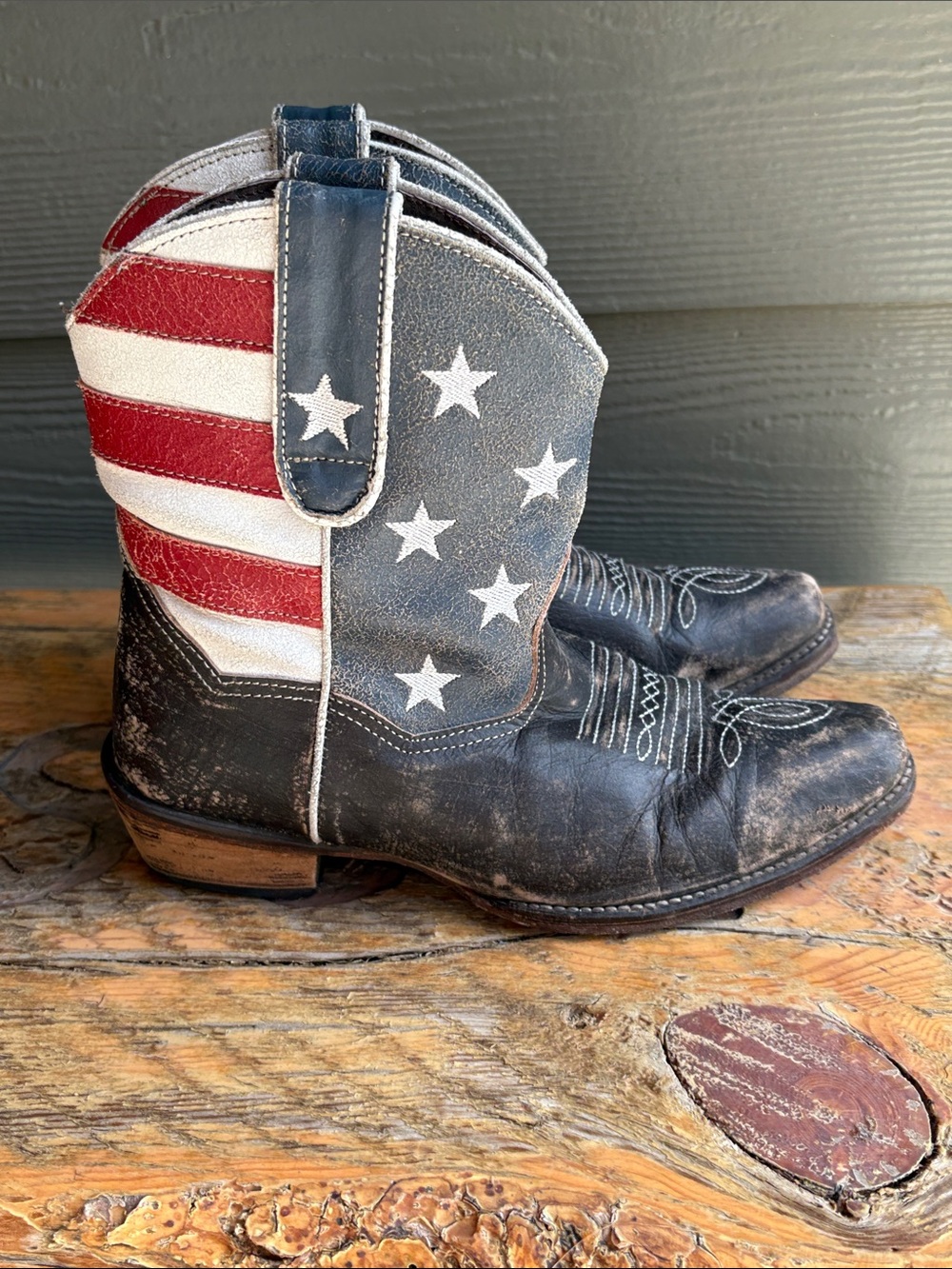 Roper American Beauty Flag Ankle Boots